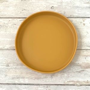 Mushie Kids Silicone Suction 8in Plate Mustard Yellow Color NEW